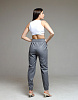 Кожаные брюки-джоггеры серый | Интернет-магазин Knitman