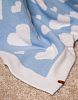 Жаккардовый двусторонний плед из полушерстяной пряжи "Любовь", голубой 
 | Интернет-магазин Knitman