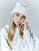 Трикотажная шапка бини двойной вязки молочная | Интернет-магазин Knitman