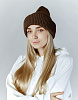Трикотажная шапка бини в рубчик коричневая | Интернет-магазин Knitman