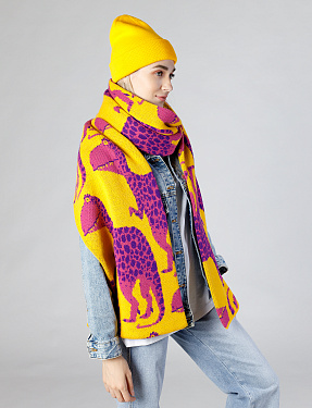 Жаккардовый двусторонний шарф "Дино" | Интернет-магазин Knitman