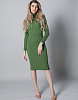 Трикотажное платье миди с воротником-стойкой зеленое | Интернет-магазин Knitman