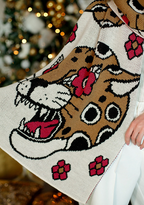 Жаккардовый  шарф "Тигр" | Интернет-магазин Knitman