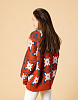 Свитер вязаный "Цветочный" в стиле ретро, оранжевый | Интернет-магазин Knitman