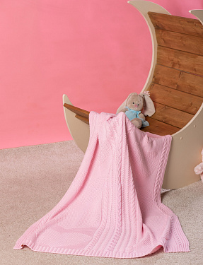 Плед детский "Звезды в квадрате" из полушерстяной пряжи | Интернет-магазин Knitman