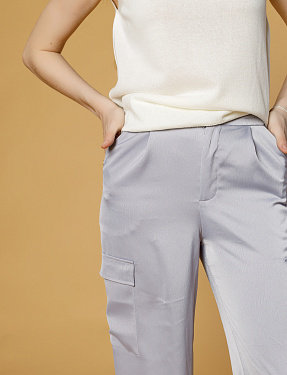 Шелковые брюки-карго сиреневый | Интернет-магазин Knitman