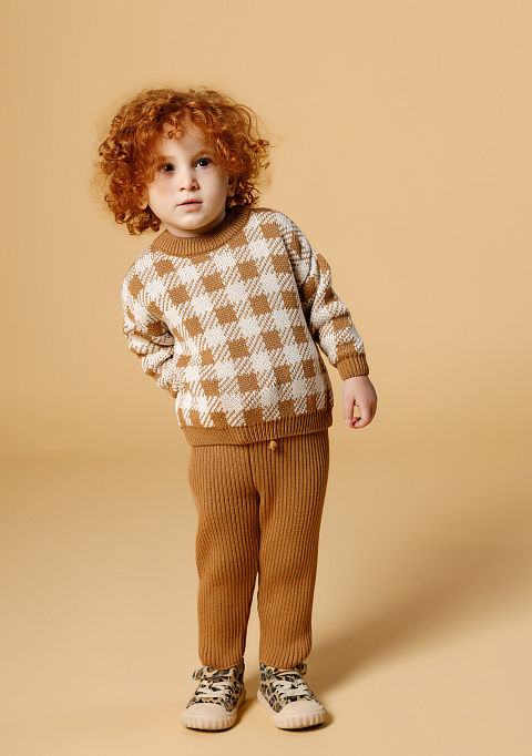 Детские брюки в рубчик, карамельные | Интернет-магазин Knitman