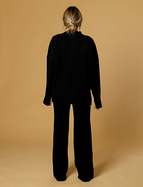 Свитер базовый оверсайз, черный | Интернет-магазин Knitman