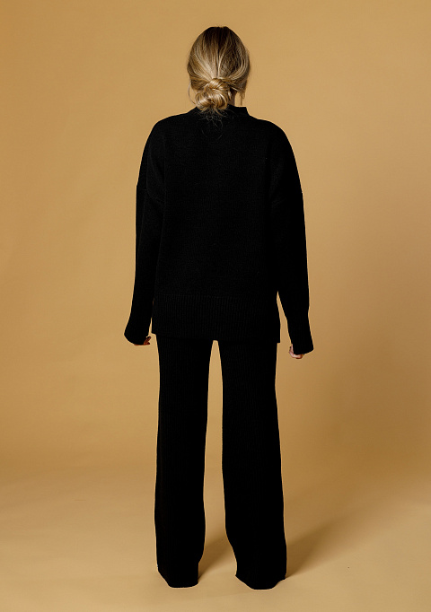 Свитер базовый оверсайз, черный | Интернет-магазин Knitman