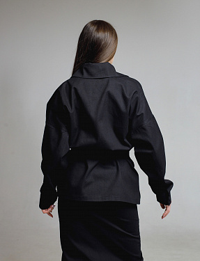Рубашка хлопковая свободного кроя черная | Интернет-магазин Knitman