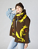 Жаккардовый двусторонний шарф "Орущий лис" коричневый | Интернет-магазин Knitman