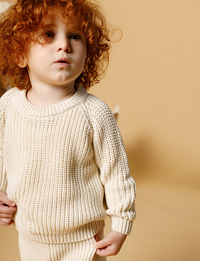 Свитер полуфанг детский, белый | Интернет-магазин Knitman