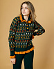 Жаккардовый свитер с оборками "Беверли" изумрудный | Интернет-магазин Knitman