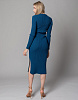 Трикотажное платье миди с разрезом синее | Интернет-магазин Knitman