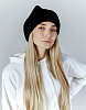 Трикотажная шапка бини в рубчик черная | Интернет-магазин Knitman