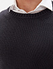 Свитер с  вырезом O-neck из 100% шерсти мериноса чёрный | Knitman