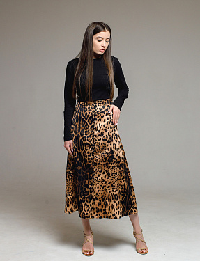 Юбка леопардовая на пуговицах | Интернет-магазин Knitman