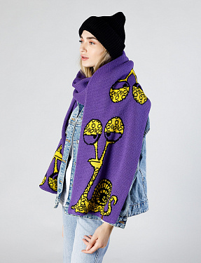 Жаккардовый двусторонний шарф "УлитON" фиолетовый | Интернет-магазин Knitman