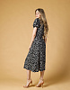 Платье миди с рукавами-фонариками черное | Интернет-магазин Knitman