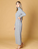 Трикотажное платье прямого кроя серо-голубое | Интернет-магазин Knitman